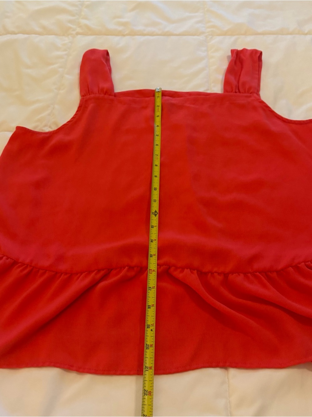 LOFT Bright Red Ruffle Hem Camisole - Picture 4 of 8